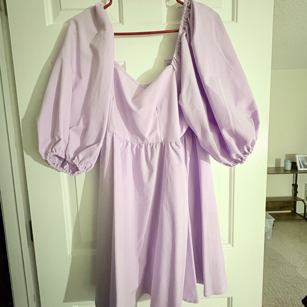 Lavender Puff Sleeve Dress